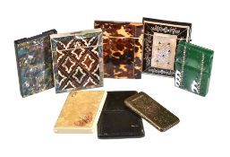 ΩEight various rectangular card cases, various dates 19th and 20th century, including: tortoiseshell