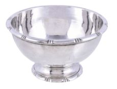A hammered silver footed sugar bowl by Guild of Handicraft (George Henry Hart), London 1957,