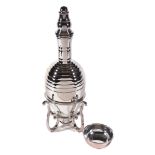 A silver plated large water bottle, stand and bowl by Calegaro, Italy, of recent manufacture,