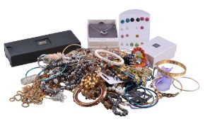 A collection of costume jewellery, to include various bracelets; rings; and further items