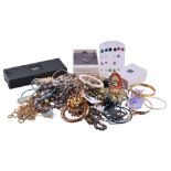 A collection of costume jewellery, to include various bracelets; rings; and further items