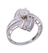 A diamond dress ring, the brilliant cut diamond, estimated to weigh 0.45 carats, claw set above a