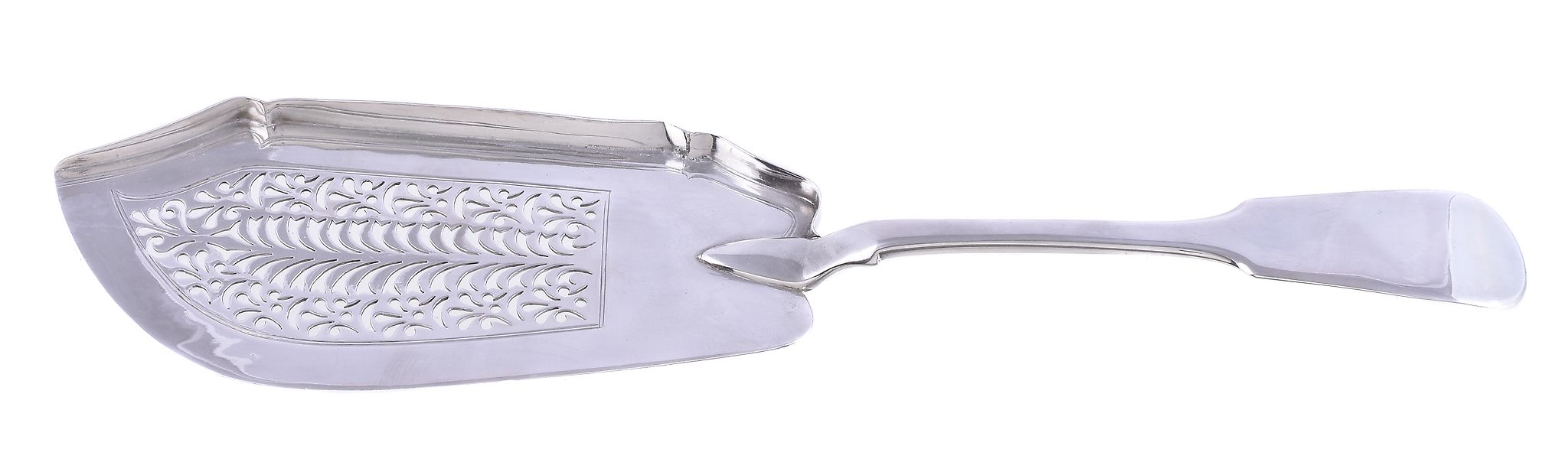 A George IV silver fiddle pattern fish slice by William Chawner II, London 1826, 30.5cm (12in)