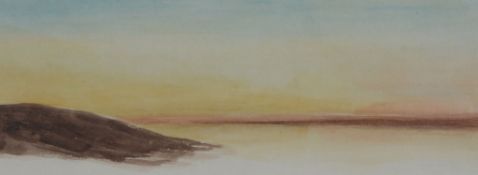 George Frederick Watts (British 1817-1904) - Sunset Over The Nile, 1886/7 Watercolour 11 x 30cm (4