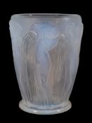Danaides, a Rene Lalique opalescent glass vase, designed 1926, moulded with a frieze of classical