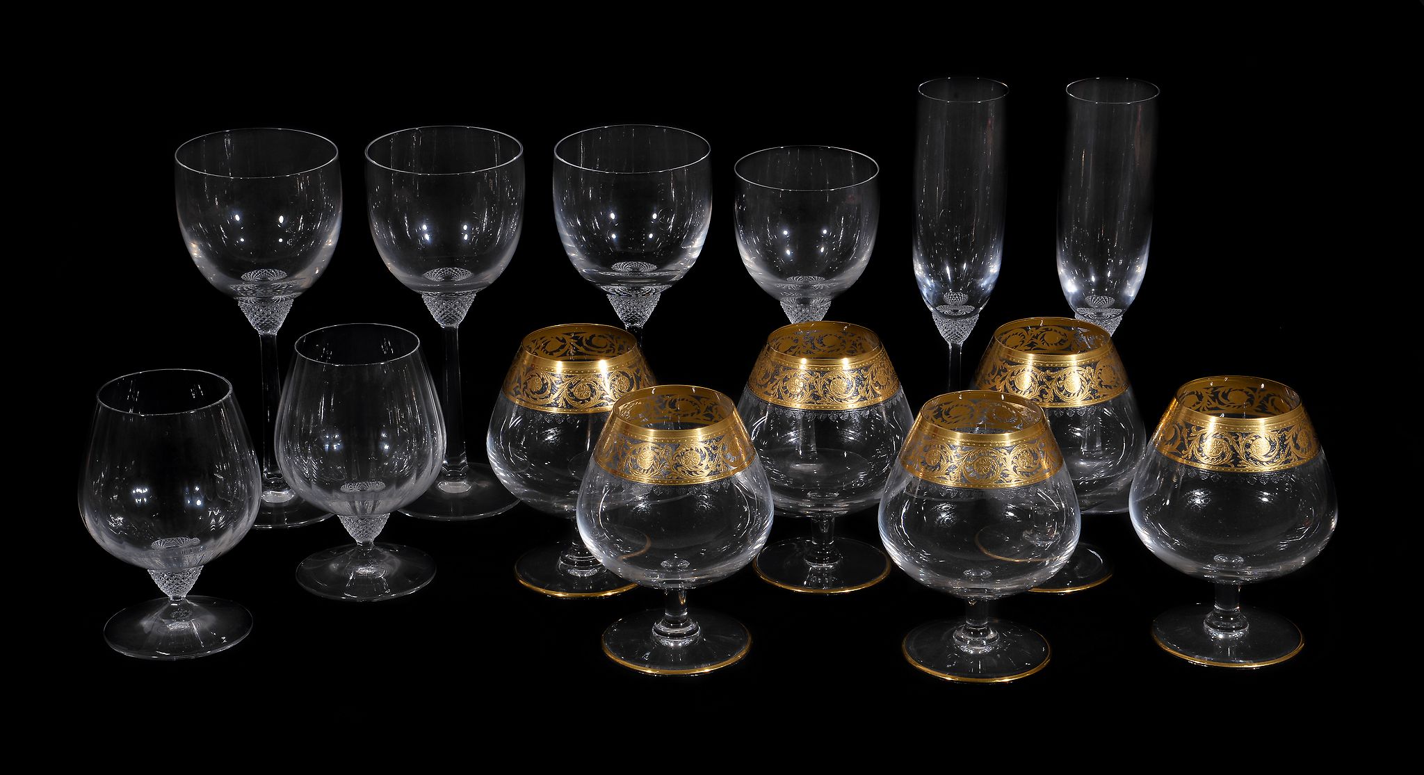 A selection of modern Villeroy & Boch drinking glasses, comprising: four wine goblets; two brandy - Image 2 of 2