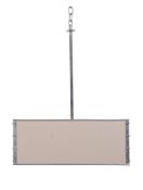 Charles Edwards, Square Drum, a chromium plated and painted metal ceiling light, modern, the four
