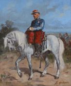 Auguste Gardanne (French 1840-1890) - An officer of the Chasseurs d'Afrique Oil on canvas Signed