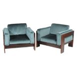 Ω Afra and Tobia Scarpa, a rosewood Bastiano three piece lounge suite, designed in 1962, this suite