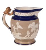 An English white felspathic and tinted commemorative jug for the Battle of Vittoria (21st June