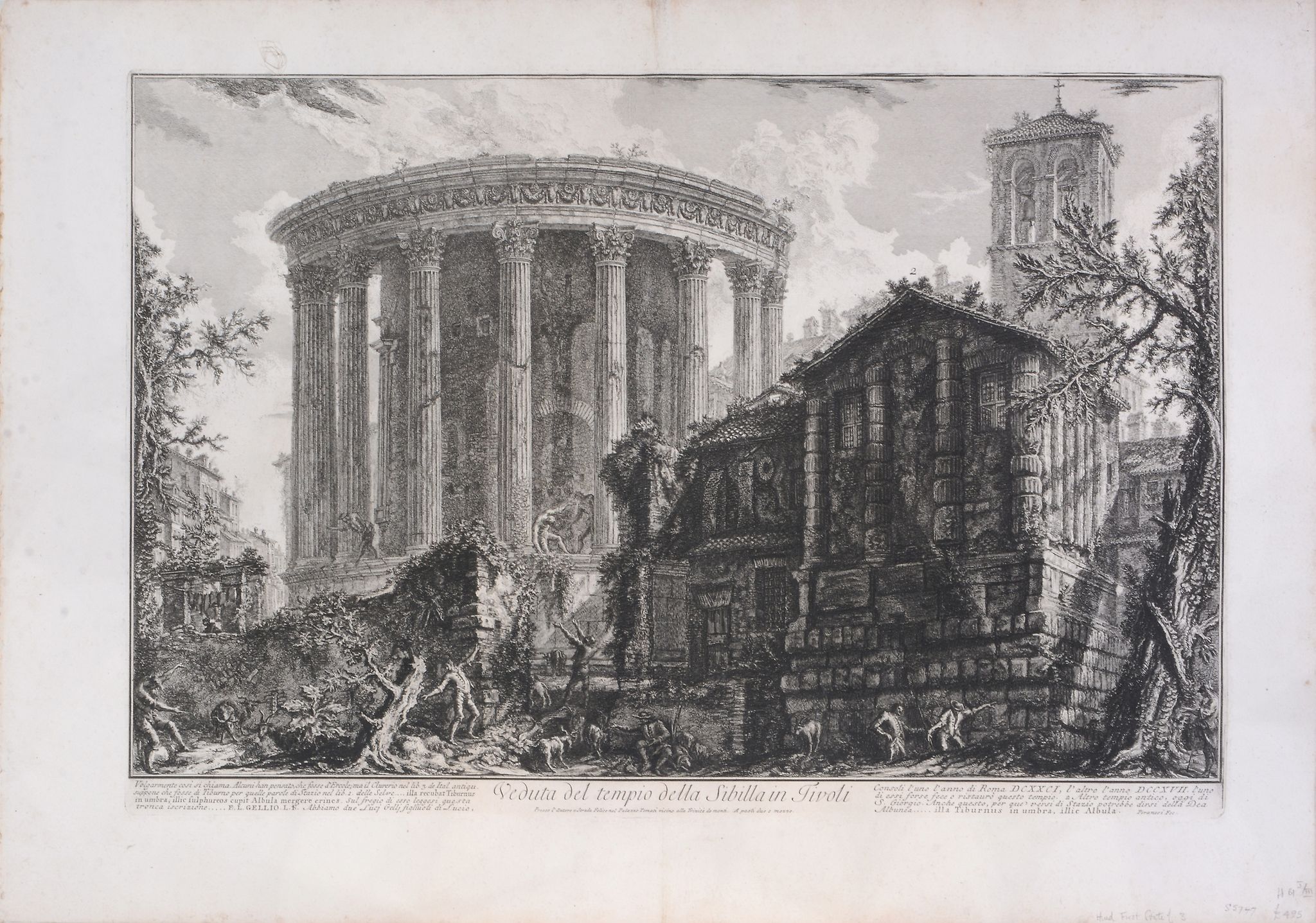 Giovanni Battista Piranesi (Italian 1720-1778) - Altra Vedvta del Tempio della Sibilla in Tivoli - Image 2 of 4