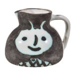 Pablo Picasso (1881-1973) for Madoura, Pichet Tetes, an earthenware pitcher or jug, with black