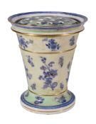 A large Wedgwood pearlware tapered cylindrical pot-pourri vase, liner and pierced cover, mid 19th