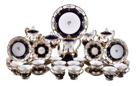 A Meissen composite part tea service, various dates 20th century, painted with scattered floral