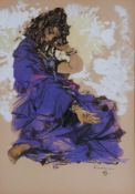 δ Jean Gaston Mantel (French 1914-1995) - Study of a Romani girl Watercolour and gouache Signed and