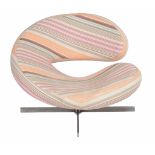 Roberto Tapinassi and Maurizio Manzoni for Roche Bobois, Nuage, a modern swivel chair, striped