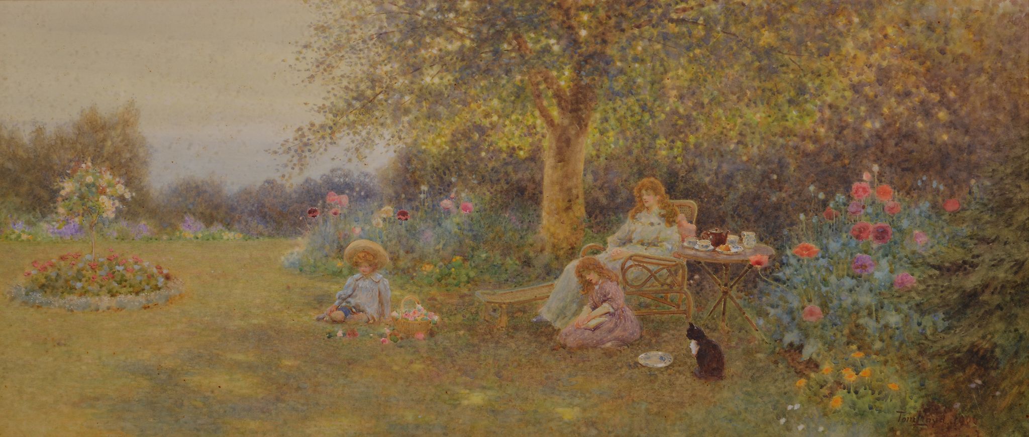 Thomas James Lloyd (British 1849-1910) - Summer Afternoon Watercolour Signed and dated 1906 lower