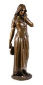 Pierre Marie FranÃ§ois OgÃ©, (French 1849 ~ 1913), a patinated bronze model of a maiden, last