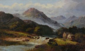 Walter E. Ellis (British 19th century) - On the Derwent, Cumberland Oil on canvas Signed lower