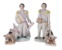 A pair of Crimean War period Staffordshire figures of Admirals Sir Charles Napier and Sir Richard