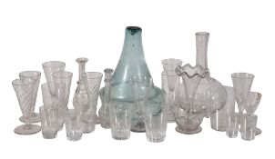 A miscellaneous selection of mostly English clear glass, various dates mostly 18th & 19th