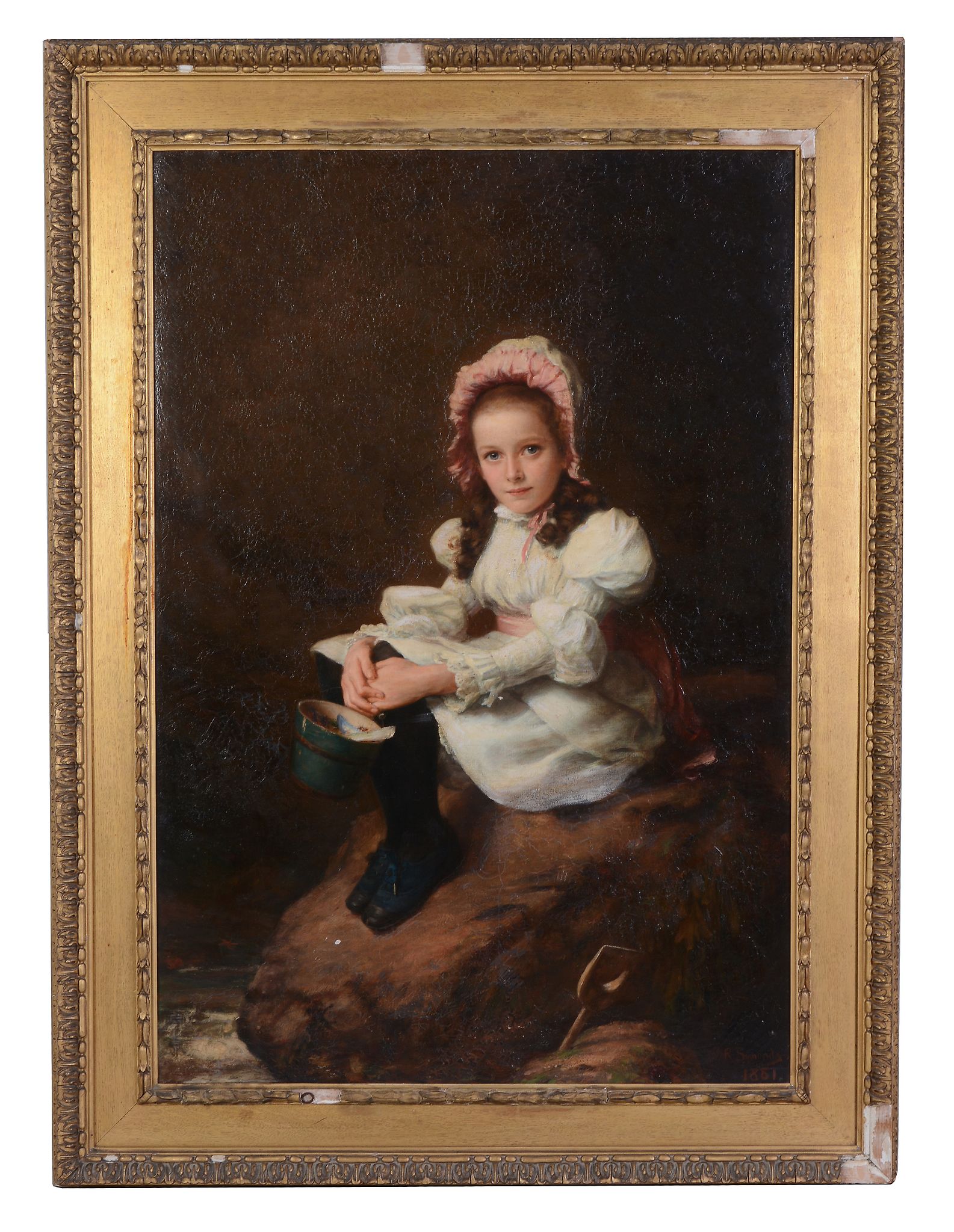 William Robert Symonds (British 1851-1934) - Portrait of a young girl Oil on canvas Signed and dated - Image 2 of 3