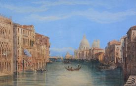 Follower of Frédéric Bourgeois de, Baron Mercey - Grande Canal, Venice, Santa Maria della Salute