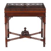 A mahogany silver table in George III style , early 20th century, with pierced gallery above