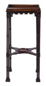 A George III mahogany kettle or urn stand, 69cm high, the top 32cm square