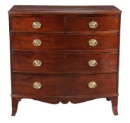 A mahogany chest of drawers, early 19th century, of bowfront outline, 103cm high, 103cm wide, 51cm