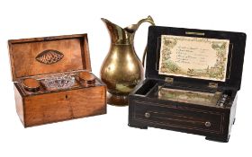 Ω A Swiss rosewood and simulated rosewood musical box , late 19th century, the mechanism playing
