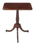 A Regency mahogany tripod table , circa 1815, 73cm high, the rectangular top 60cm x 44.5cm