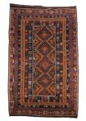 A Persian Kurdish tribal flatweave carpet , approximately 461cm x 260cm