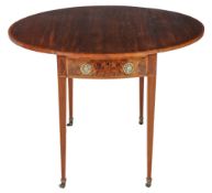 A George III mahogany Pembroke table , circa 1790, 73cm high, 96cm wide extended, 76cm deep