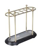 A late Victorian cast iron and brass mounted hall stand, circa 1890, the superstructure of