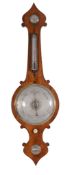 Ω An early Victorian rosewood wheel barometer , Kemp, Peckham, circa 1840, with dry/damp dial above