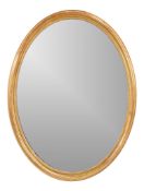 A Victorian giltwood oval wall mirror , second half 19th century, 126cm high, 94cm wide,