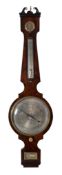 Ω A Flame mahogany and ebony strung wheel barometer , G Halabergo, Banbury, first quarter 19th