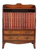 A mahogany waterfall bookcase in Regency style, 19th century, 107cm high, 81cm wide, 33.5cm deep,