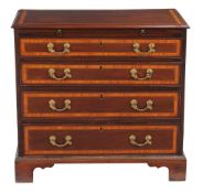 A mahogany and crossbanded chest of drawers , late 18th century, 80cm high, 86cm wide, 50cm deep