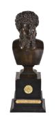 A Continental patinated bronze bust of Lucius Verus, late 19th century, cast after the Antique, his