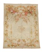 An Aubusson tapestry wall hanging, late 19th / early 20th century, with floral and foliate motifs