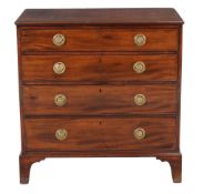 A George III mahogany chest of drawers, circa 1780, with four long drawers, 96cm high, 94cm wide,