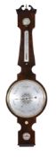 Ω An early-Victorian rosewood wheel barometer, Martinelli & Sons , circa 1840, with Dry/damp dial