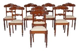 A set of eight William IV mahogany dining chairs, circa 1835, in the manner of Gillows, each of