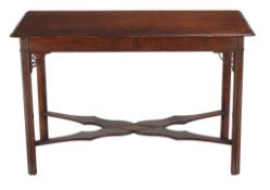 A George III mahogany side table , circa 1780, 71cm high, 114cm wide, 57cm deep