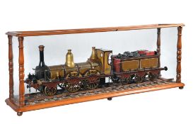 An unusual 5 inch gauge wooden and metal model of the LBSR Peacock class 2-4-0 locomotive and