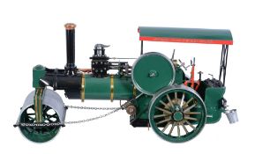 An approximate 1 inch scale model of a steam road roller, built by the late Mr Ivor Dolling of