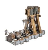 A part built model of a four cylinder triple marine ships engine, built to its present state by Mr