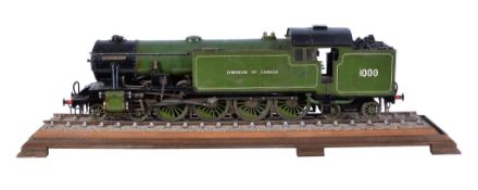 A well-engineered 2 Â½ inch gauge model of a 4-8-4 side tank locomotive Helen Long No 1000, the